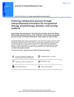Fostering collaborative practice through interprofessional simulation for occupational therapy, physiotherapy, dietetics, and nursing students
