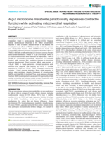 A gut microbiome metabolite paradoxically depresses contractile function while activating mitochondrial respiration