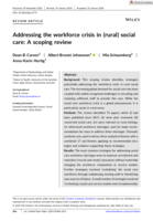 Addressing the workforce crisis in (rural) social care: A scoping review