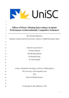 Effects of Passive Heating Interventions on Sprint Performance in Internationally Competitive Swimmers