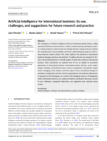 Artificial intelligence for international business: Its use, challenges, and suggestions for future research and practice