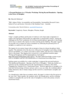 A Personal Backstory to a T-Practice Workshop: Moving Beyond Boundaries - Opening to the Power of Metaphor