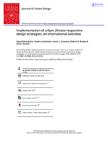 Implementation of urban climate-responsive design strategies: an international overview