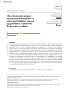 How Australian singers experienced disruption to choir participation caused by pandemic lockdowns: A thematic analysis