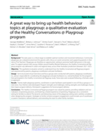 A great way to bring up health behaviour topics at playgroup: a qualitative evaluation of the Healthy Conversations @ Playgroup program