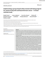 Implementing a group-based online mental well-being program for women living with and beyond breast cancer - A mixed methods study