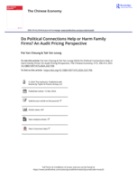 Do Political Connections Help or Harm Family Firms? An Audit Pricing Perspective