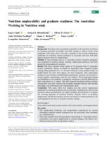 Nutrition employability and graduate readiness: The Australian Working in Nutrition study
