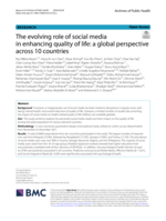 The evolving role of social media in enhancing quality of life: a global perspective across 10 countries