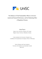 The Influence of Chief Sustainability Officers on Environmental and Financial Performance, and the Moderating Effect of Regulatory Pressure