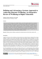 Defining and Advancing a Systems Approach to Achieving Educator Wellbeing: An Integrative Review of Wellbeing in Higher Education
