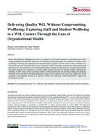 Delivering Quality WIL Without Compromising Wellbeing: Exploring Staff and Student Wellbeing in a WIL Context Through the Lens of Organisational Health