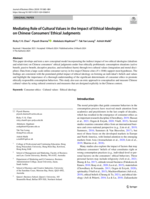 Mediating Role of Cultural Values in the Impact of Ethical Ideologies on Chinese Consumers' Ethical Judgments