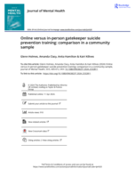 Online versus in-person gatekeeper suicide prevention training: comparison in a community sample
