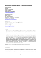 Advancing an agenda for women in planning: an epilogue