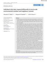 Individual vital rates respond differently to local-scale environmental variation and neighbour removal