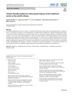 Climate-friendly healthcare: reducing the impacts of the healthcare sector on the world's climate