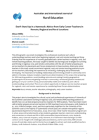 Don't Stand Up in a Hammock: Advice from Early Career Teachers in Remote, Regional and Rural Locations