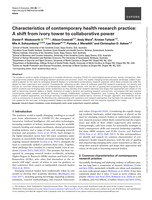 Characteristics of contemporary health research practice: A shift from ivory tower to collaborative power