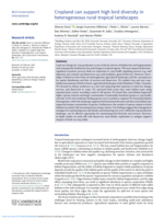 Cropland can support high bird diversity in heterogeneous rural tropical landscapes