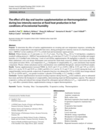 The effect of 8-day oral taurine supplementation on thermoregulation during low-intensity exercise at fixed heat production in hot conditions of incremental humidity