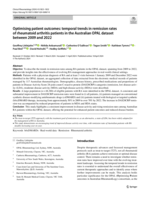 Optimising patient outcomes: temporal trends in remission rates of rheumatoid arthritis patients in the Australian OPAL dataset between 2009 and 2022