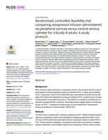Randomised, controlled, feasibility trial comparing vasopressor infusion administered via peripheral cannula versus central venous catheter for critically ill adults: A study protocol