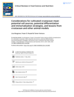 Considerations for cultivated crustacean meat: potential cell sources, potential differentiation and immortalization strategies, and lessons from crustacean and other animal models