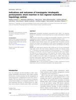 Indications and outcomes of transjugular intrahepatic portosystemic shunt insertion in two regional Australian hepatology centres