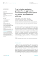 True inclusion: evaluation protocol for an approach to increase meaningful participation of children with disability in athletics