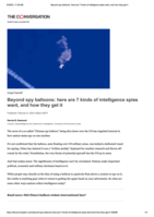 Beyond spy balloons: here are 7 kinds of intelligence spies want, and how they get it