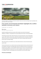 Five-yearly environmental stocktake highlights the conflict between economy and nature