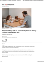 How do I tell my kids we are currently short on money without freaking them out?