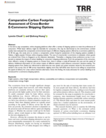 Comparative Carbon Footprint Assessment of Cross-Border E-Commerce Shipping Options