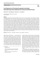 Lived Experiences of Parenting Transgender and Gender Nonconforming Youth: Implications for Clinical Social Work Practice