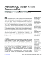 A foresight study on urban mobility: Singapore in 2040