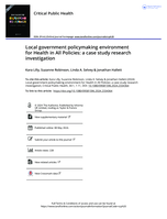 Local government policymaking environment for Health in All Policies: a case study research investigation