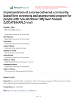 Implementation of a nurse-delivered, community- based liver screening and assessment program for people with non-alcoholic fatty liver disease (LOCATE-NAFLD trial)