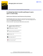 Co-designing talent transfer pathways in para-sport: a case study
