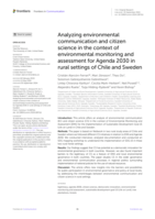 Analyzing Environmental Communication and Citizen Science in the context of Environmental Monitoring and Assessment for Agenda 2030 in Rural Settings of Chile and Sweden