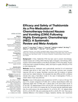 Efficacy and Safety of Thalidomide As a Pre-Medication of Chemotherapy-Induced Nausea and Vomiting (CINV) Following Highly Emetogenic Chemotherapy (HEC): A Systematic Review and Meta-Analysis
