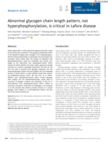 Abnormal glycogen chain length pattern, not hyperphosphorylation, is critical in Lafora disease