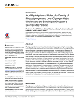 Acid hydrolysis and molecular density of phytoglycogen and liver glycogen helps understand the bonding in glycogen α (composite) particles