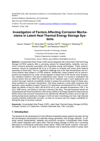 Investigation of Factors Affecting Corrosion Mechanisms in Latent Heat Thermal Energy Storage Systems