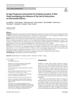 An Age-Progression Intervention for Smoking Cessation: A Pilot Study Investigating the Influence of Two Sets of Instructions on Intervention Efficacy