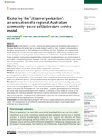 Exploring the ‘citizen organization’: an evaluation of a regional Australian community-based palliative care service model