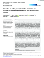 Predictive modelling reveals Australian continental risk hotspots for marine debris interactions with key threatened species