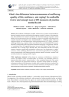 What’s the difference between measures of wellbeing, quality of life, resilience, and coping? An umbrella review and concept map of 155 measures of positive mental health