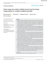 Home range size scales to habitat amount and increasing fragmentation in a mobile woodland specialist