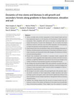 Dynamics of tree stems and biomass in old-growth and secondary forests along gradients in liana dominance, elevation and soil